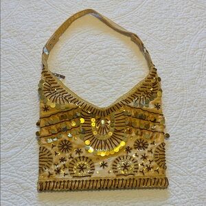 Gold Sequin Embellished Women's Bag